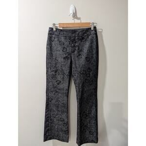 Womyn Floral Denim Bootcut Trousers